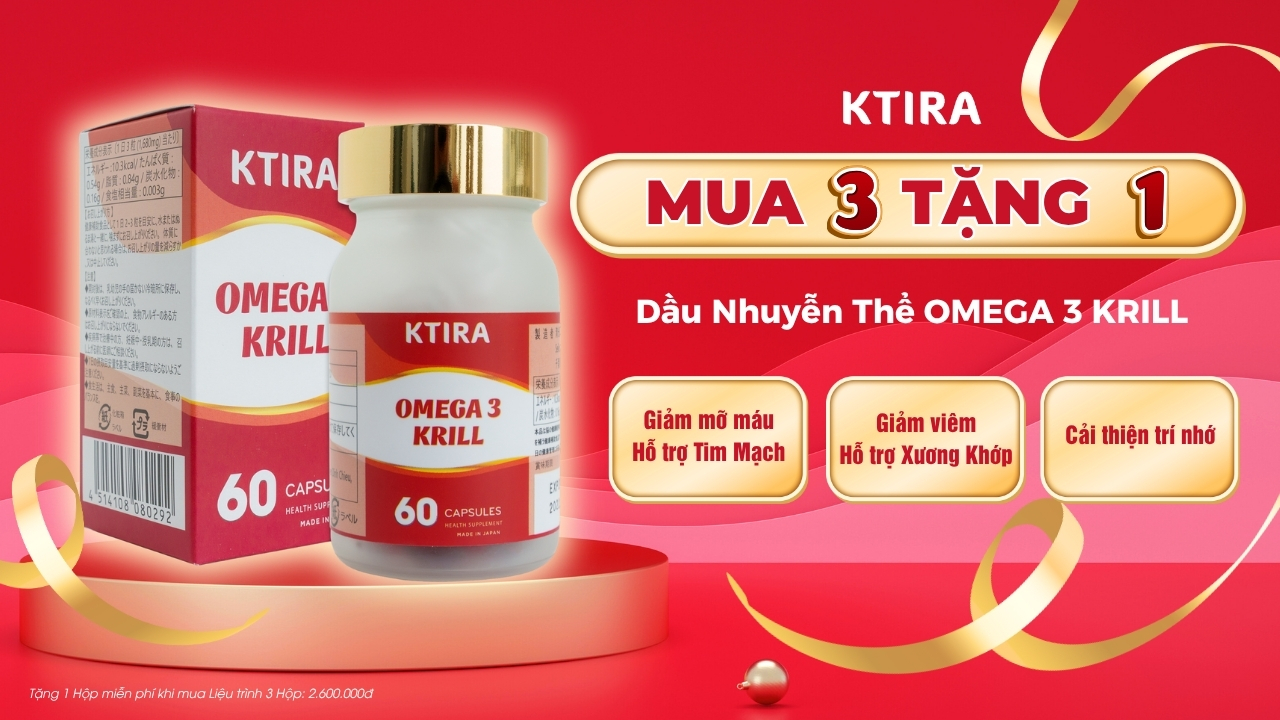 Viên Uống KTIRA Dầu Nhuyễn Thể OMEGA 3 KRILL