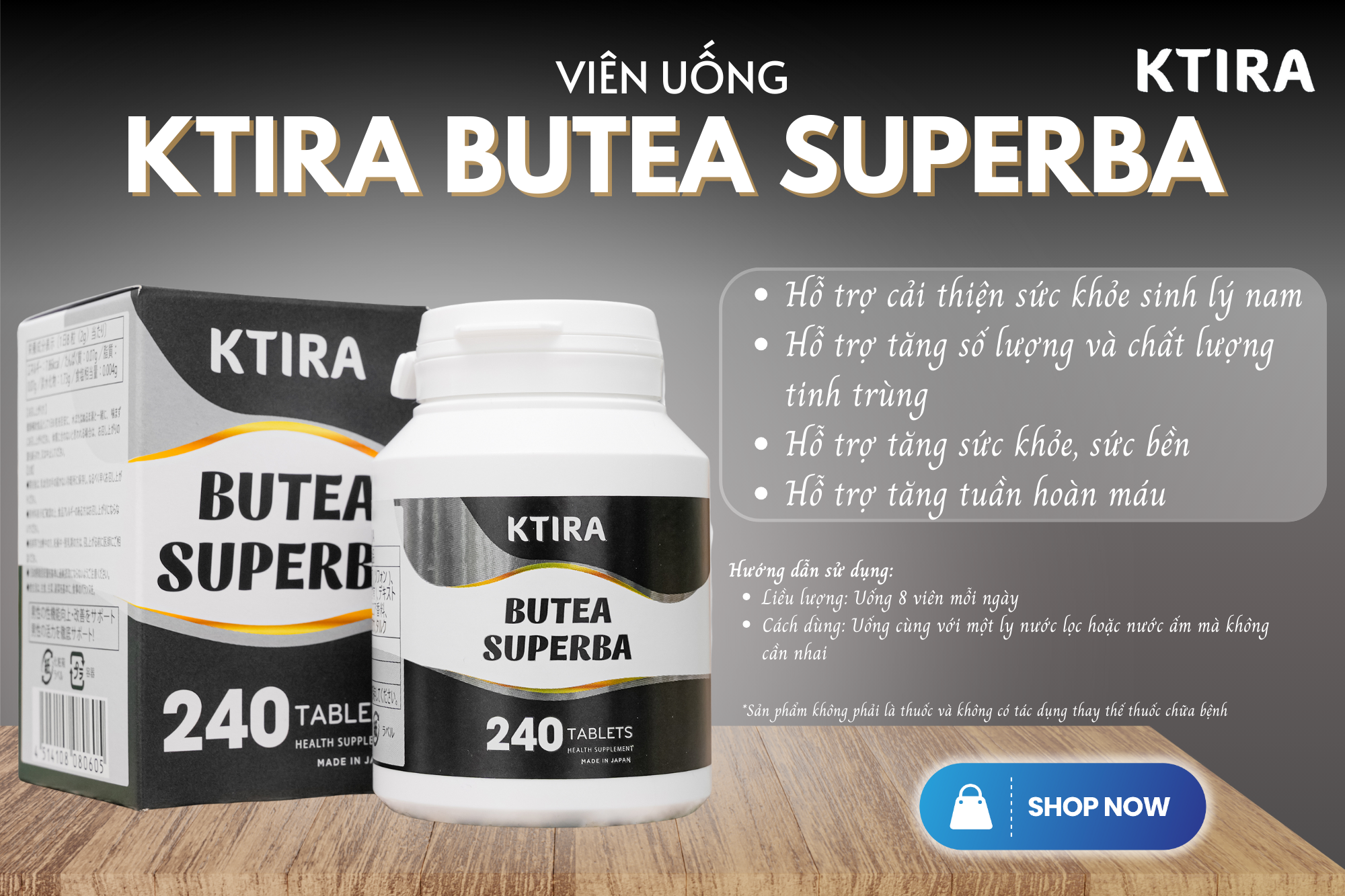 Viên Uống KTIRA BUTEA SUPERBA – Hỗ trợ cải thiện sinh lý nam giới Viên Uống KTIRA BUTEA SUPERBA – Hỗ trợ cải thiện sinh lý nam giới