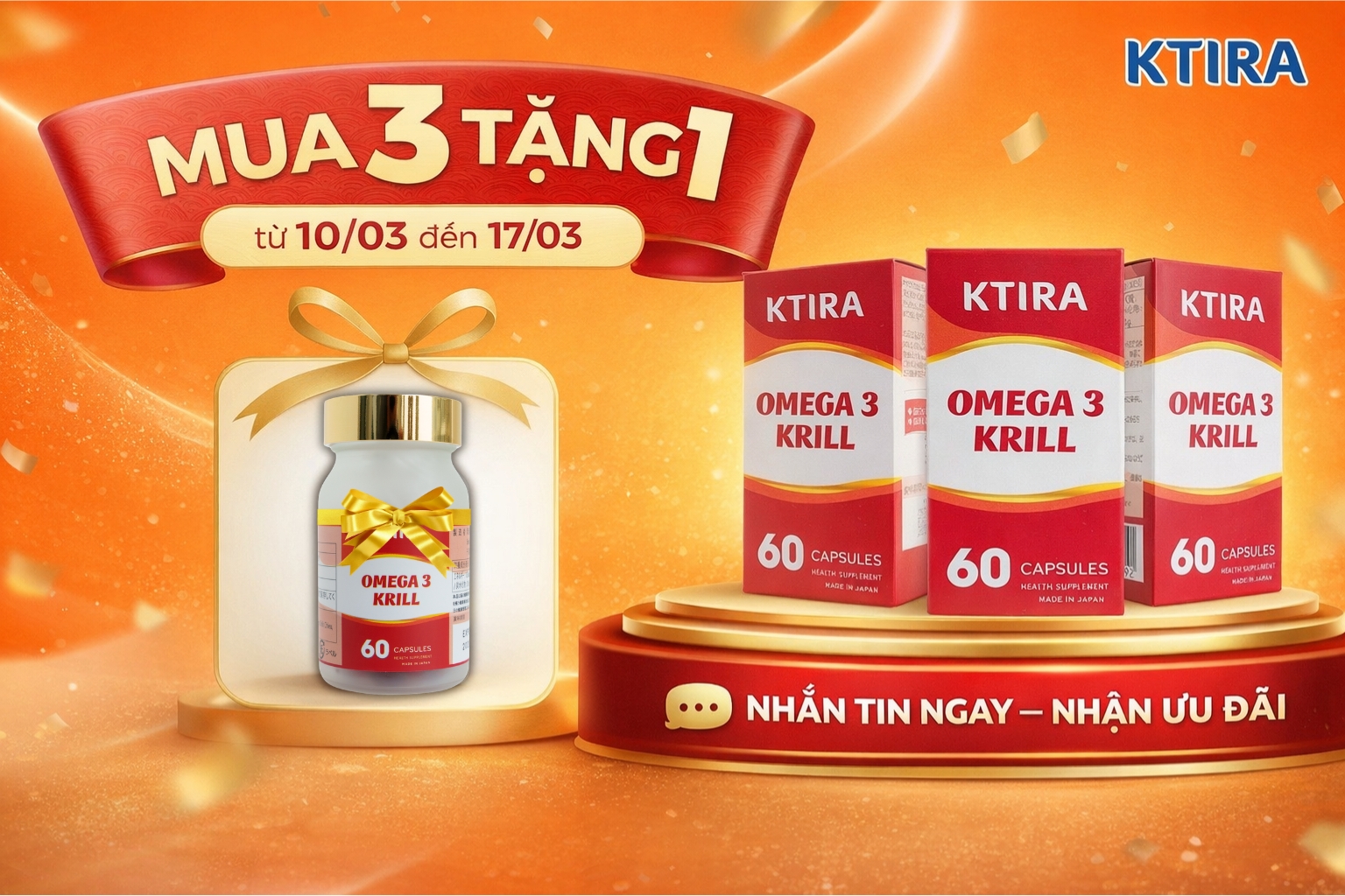Viên Uống KTIRA Dầu Nhuyễn Thể OMEGA 3 KRILL